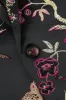 Black Jacquard Satin Notched Lapel Blazer sold by Zapaka