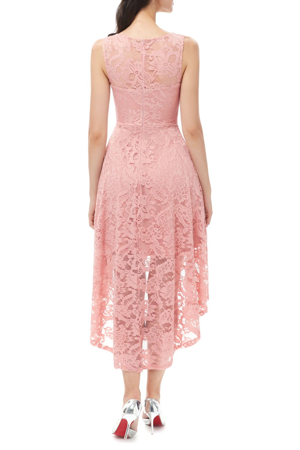 Pink High-low Lace Dress sold by Zapaka product image thumbnail 2