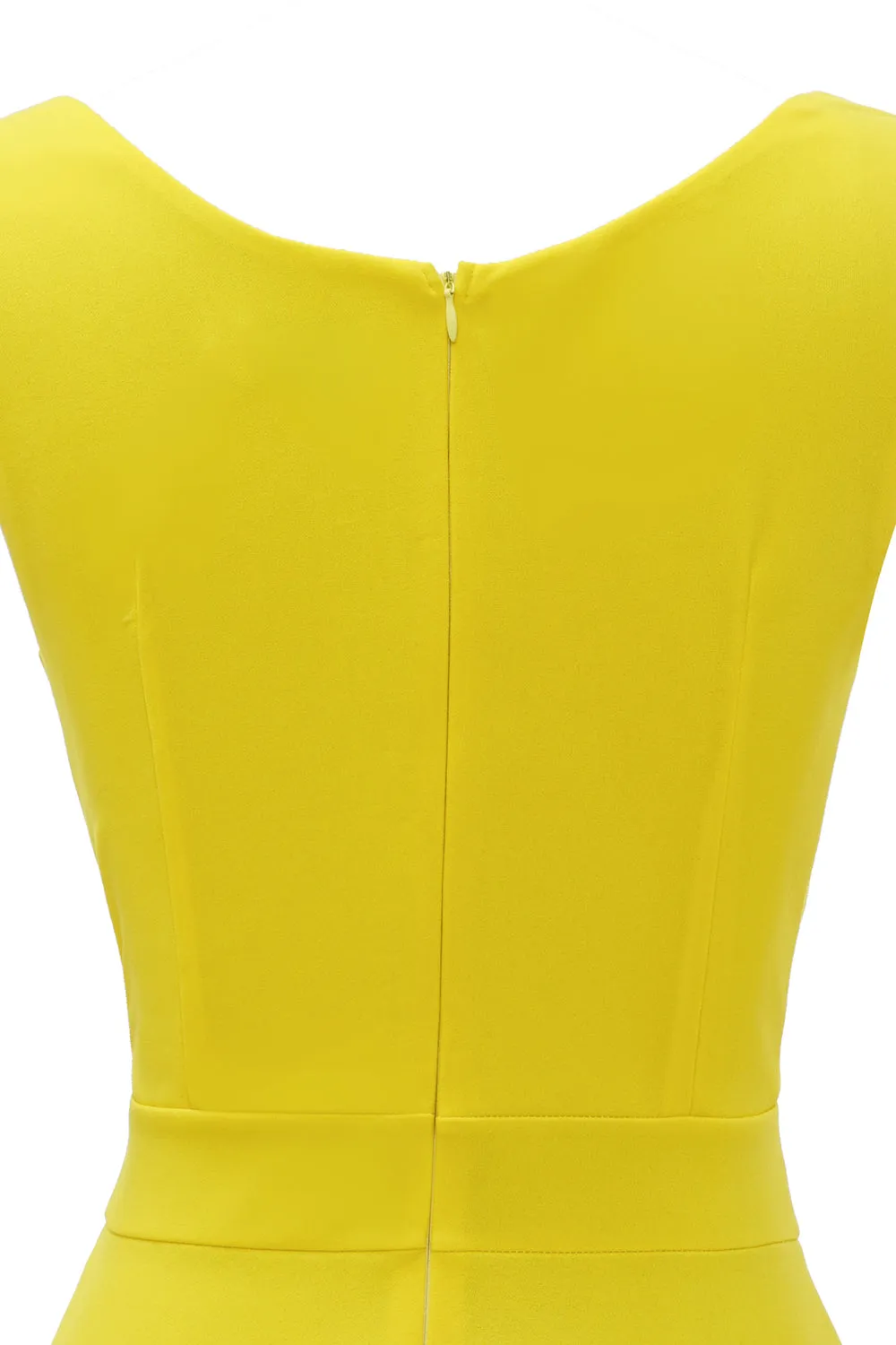 Yellow V Neck 1950s Dress sold by Zapaka product image thumbnail 5