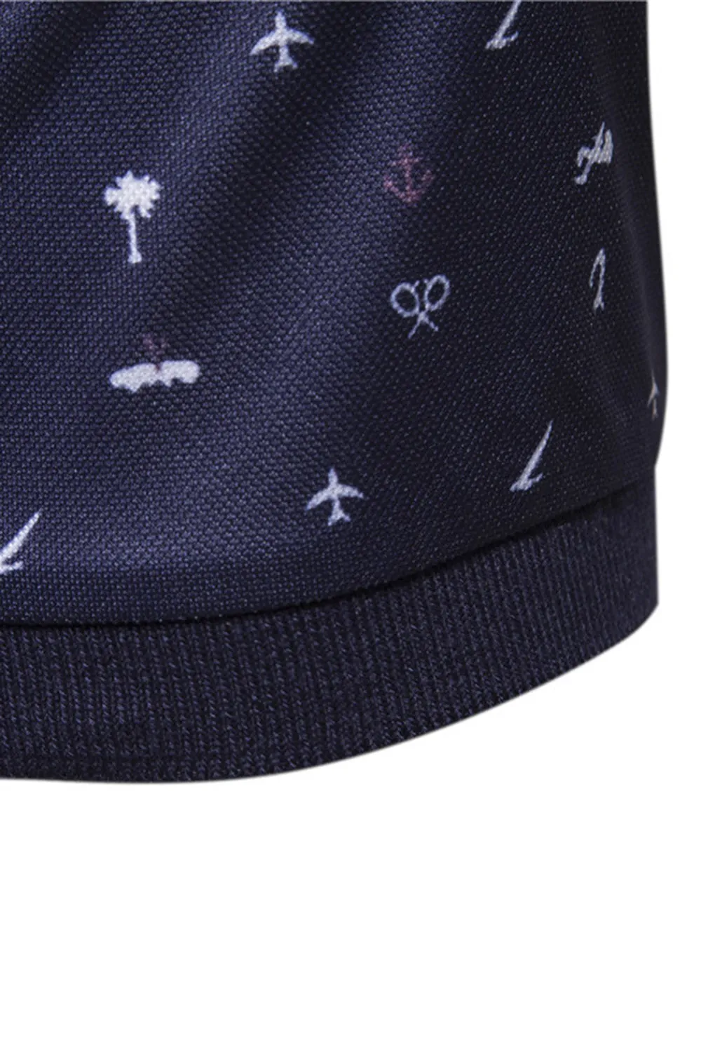 Dark Blue Pattern Printed Short Sleeves Men's Polo Shirt sold by Zapaka product image thumbnail 4