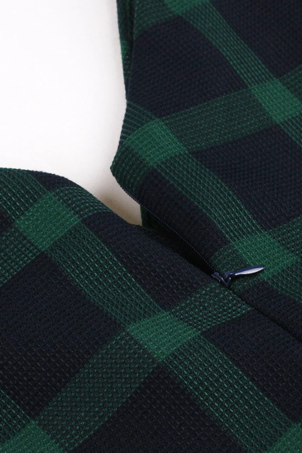 Green Plaid 1950s Swing Dress with Belt sold by Zapaka product image thumbnail 5