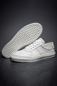 White Leather Lace-Up Casual Men's Shoes sold by Zapaka