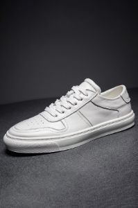White Leather Lace-Up Casual Men's Shoes sold by Zapaka