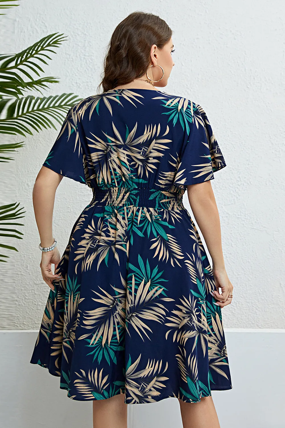 Plus Size Navy V Neck Summer Dress sold by Zapaka product image thumbnail 2