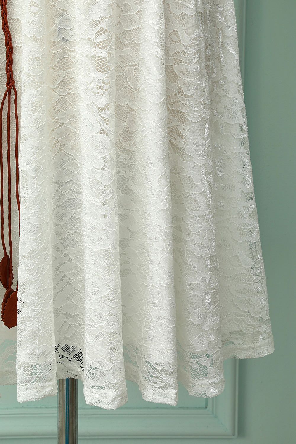 White Lace Midi Dress sold by Zapaka product image thumbnail 5