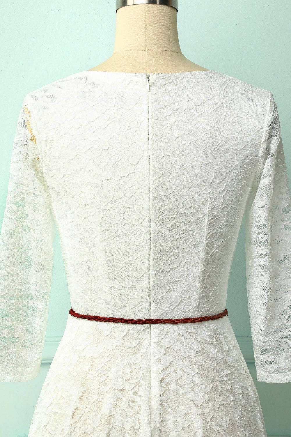 White Lace Midi Dress sold by Zapaka product image thumbnail 4