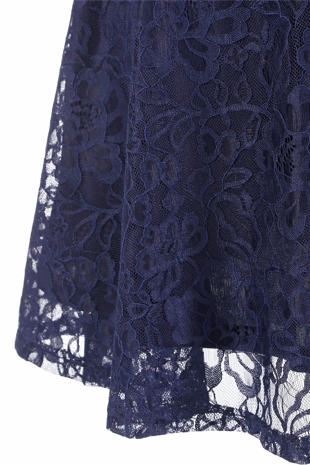 Navy V Neck Lace Bridesmaid Dress sold by Zapaka product image thumbnail 5