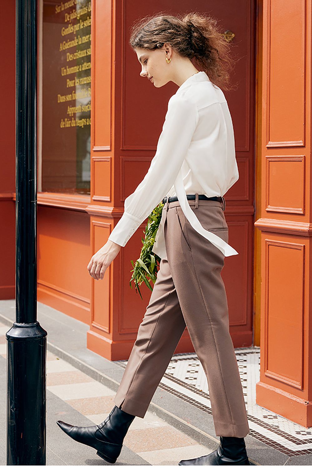 White Silk Button Down Women Blouse sold by Zapaka product image thumbnail 3