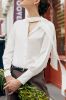 White Silk Button Down Women Blouse sold by Zapaka