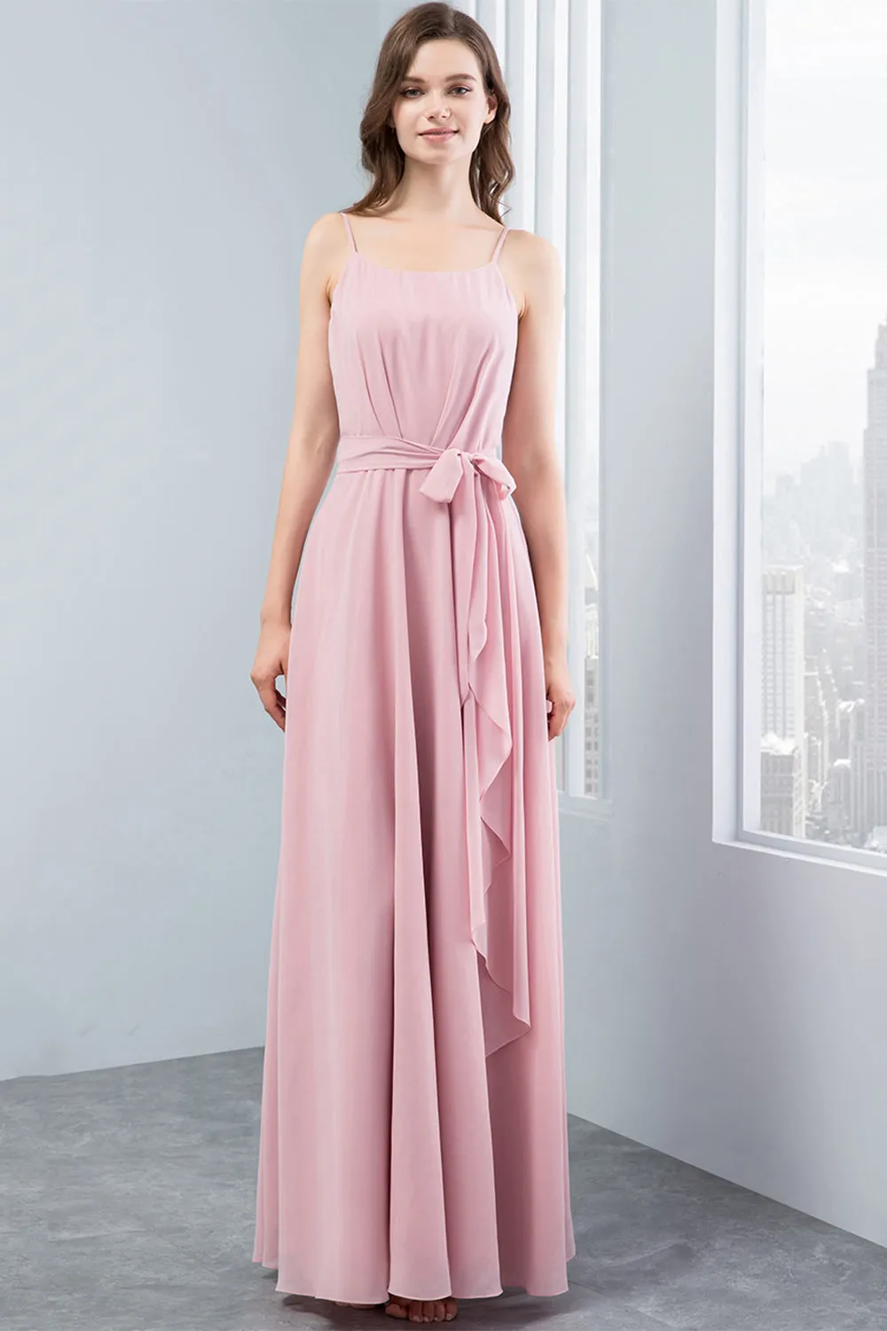 Blush Bridesmaid Dress with Bowknot sold by Zapaka product image thumbnail 3