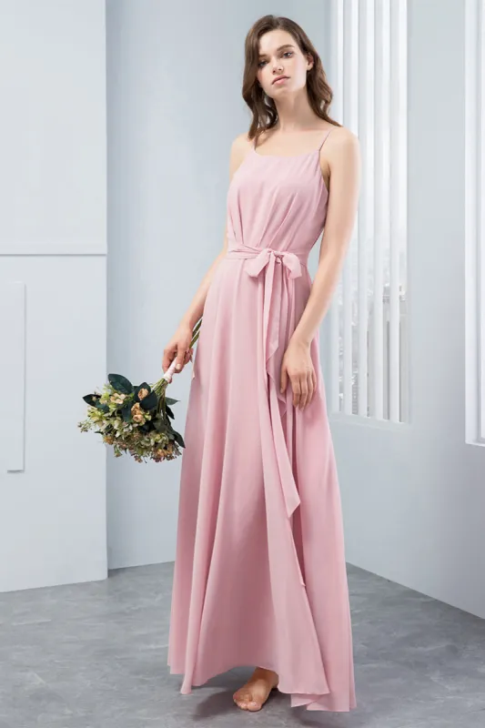 Blush Bridesmaid Dress with Bowknot sold by Zapaka