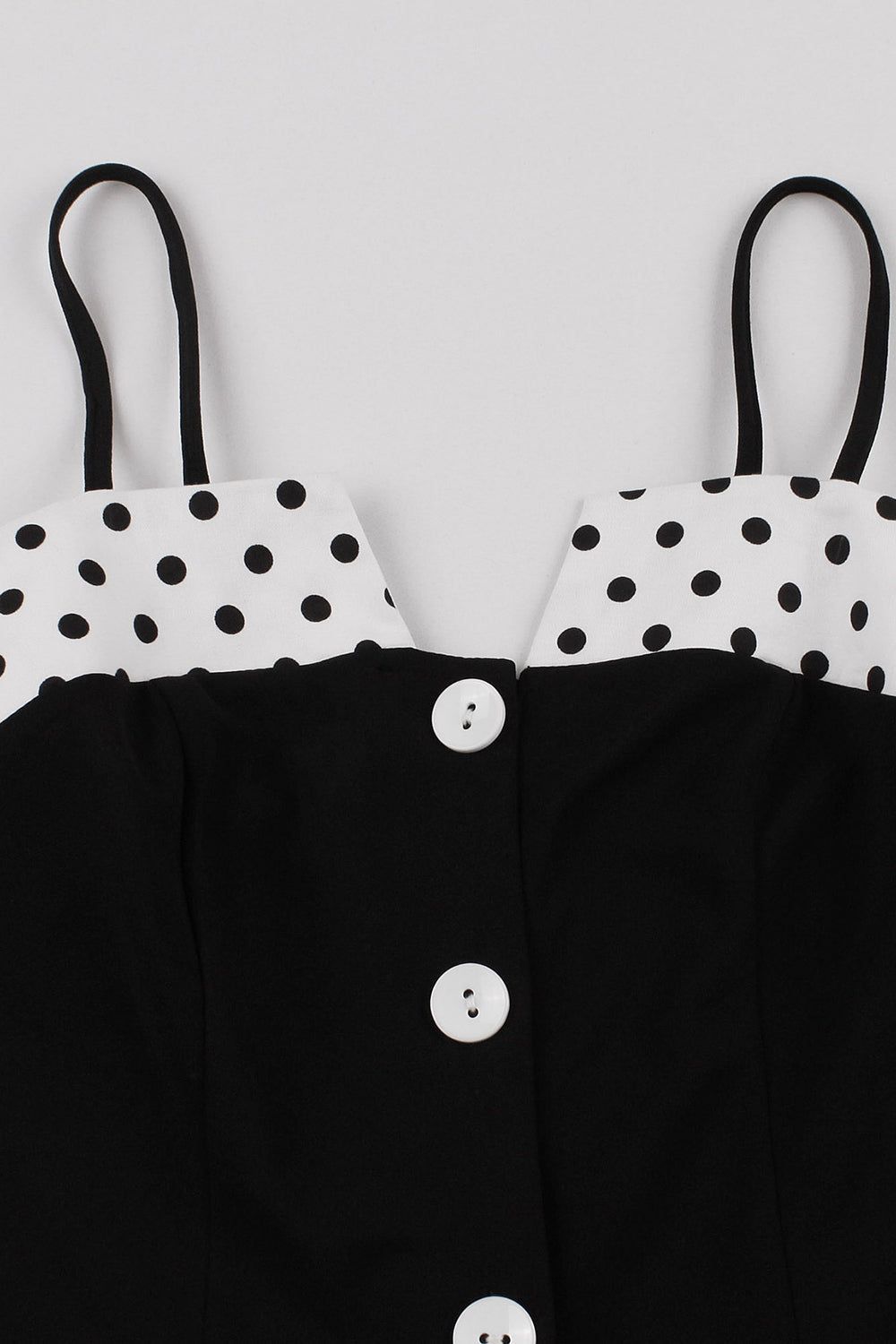 Spaghetti Straps Black 1960s Pencil Dress with Button sold by Zapaka product image thumbnail 3