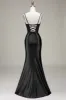Burgundy Satin Spaghetti Straps Prom Dress with Corset sold by Zapaka