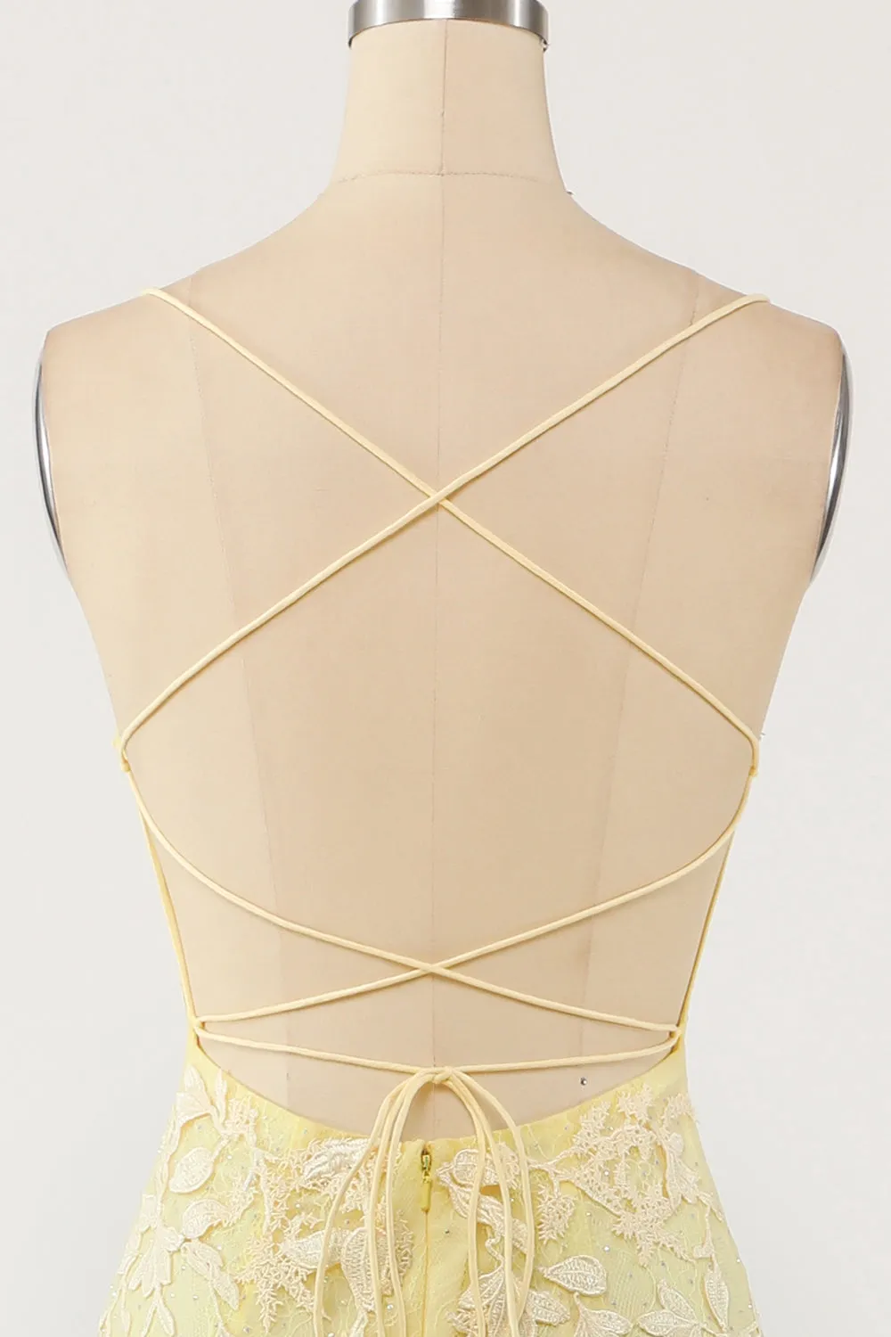 Yellow Mermaid Long Prom Dress with Appliques sold by Zapaka product image thumbnail 4