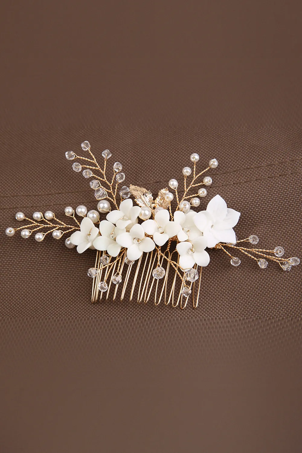 Fashionable Green & White Floral Design Bride Wedding Headpiece sold by Zapaka product image thumbnail 2
