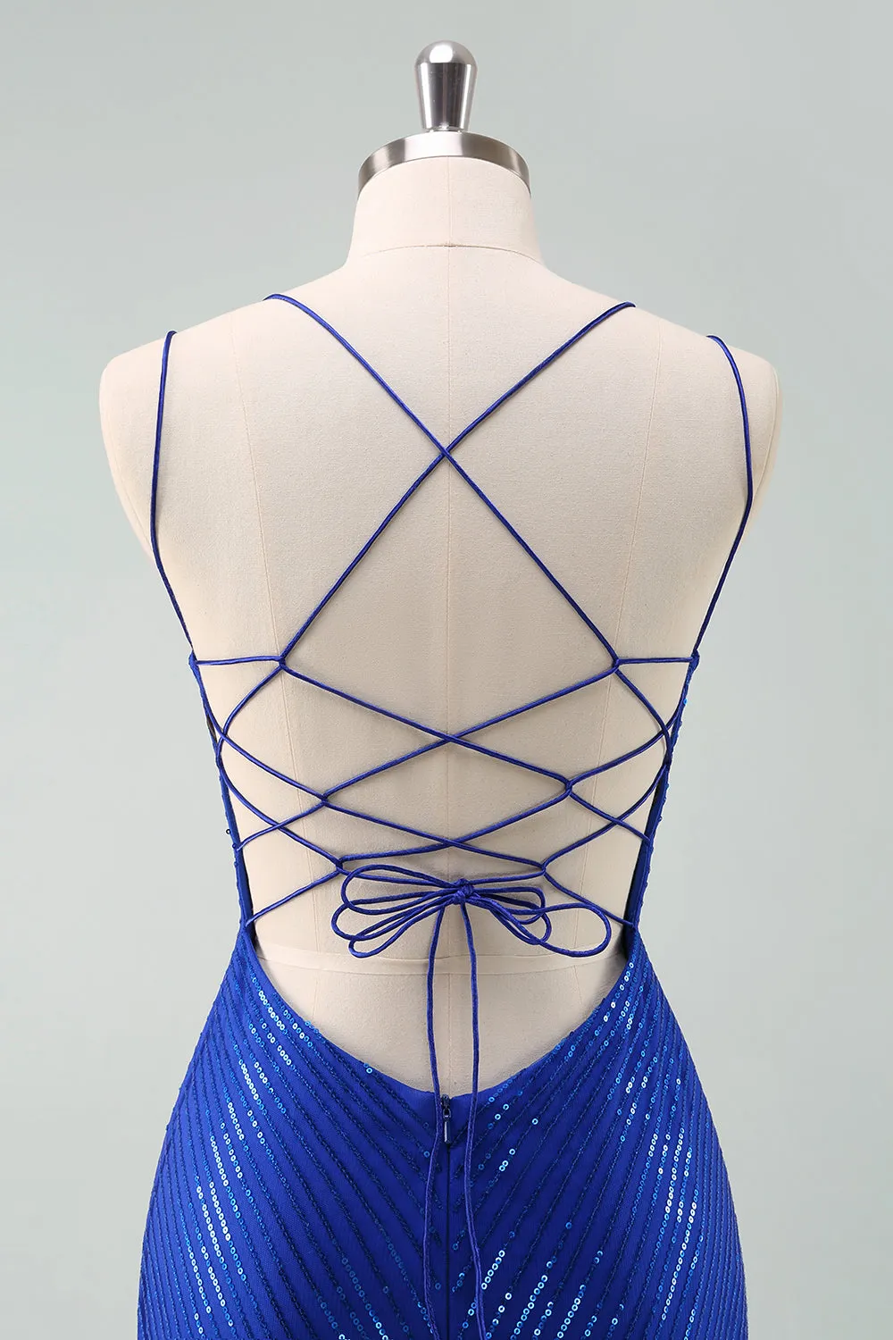 Royal Blue Glitter Tight Homecoming Dress with Sequins Butterflies sold by Zapaka product image thumbnail 5