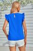 Boat Neck Black Casual Summer Top with Ruffles sold by Zapaka