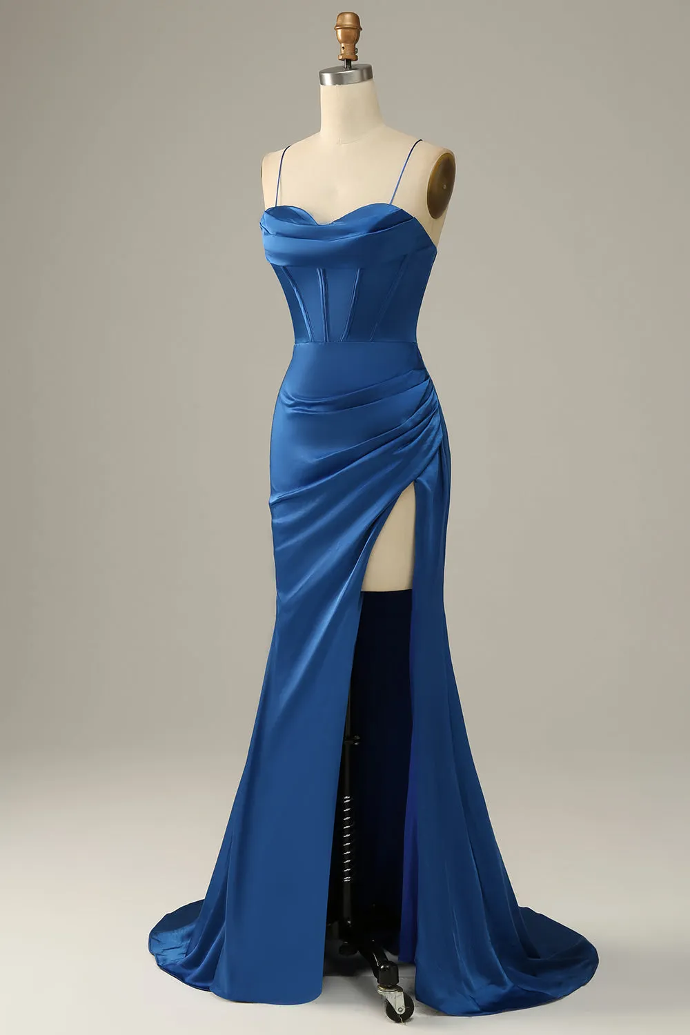 Royal Blue Spaghetti Straps Mermaid Prom Dress sold by Zapaka product image thumbnail 4
