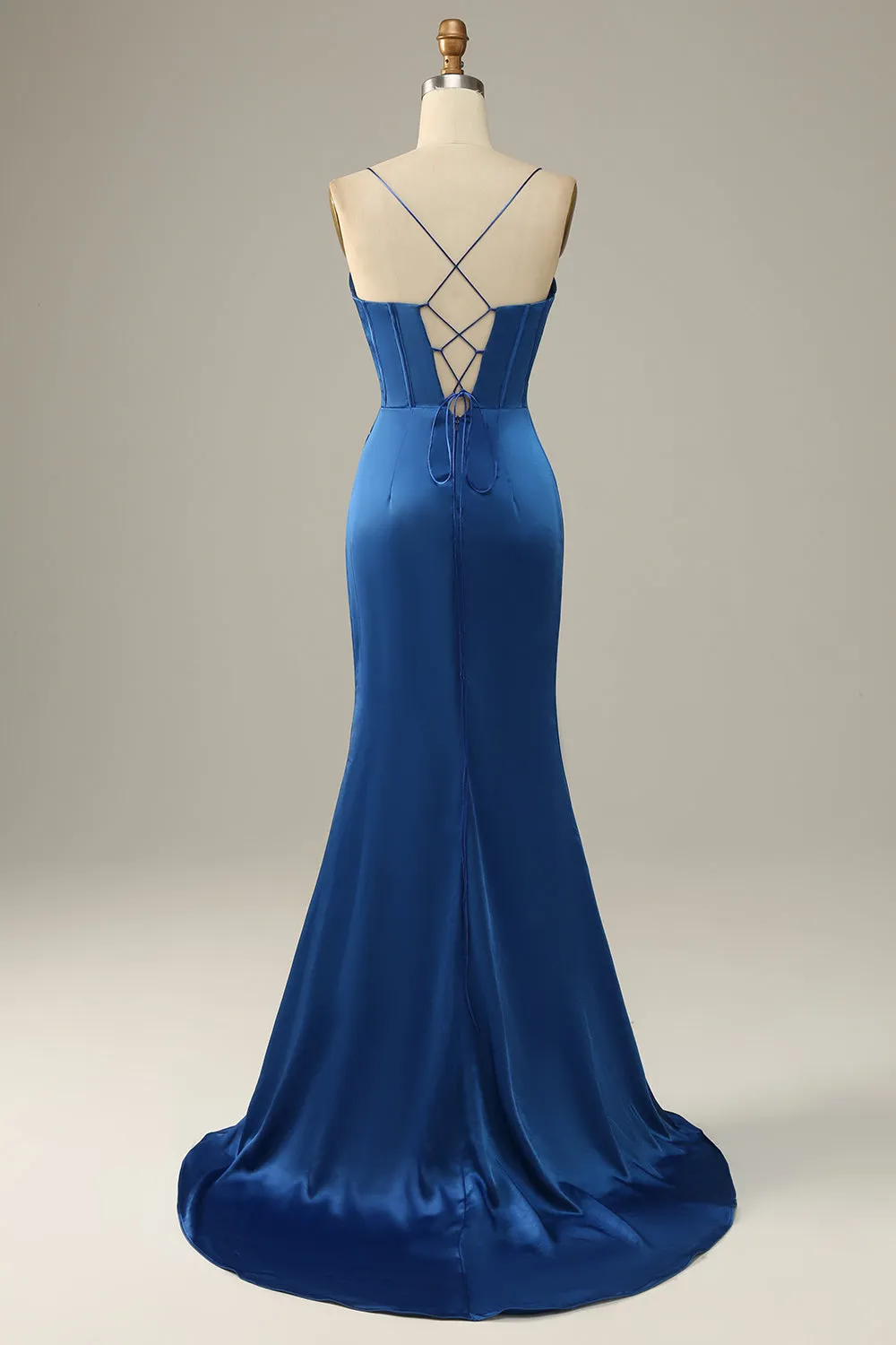 Royal Blue Spaghetti Straps Mermaid Prom Dress sold by Zapaka product image thumbnail 2