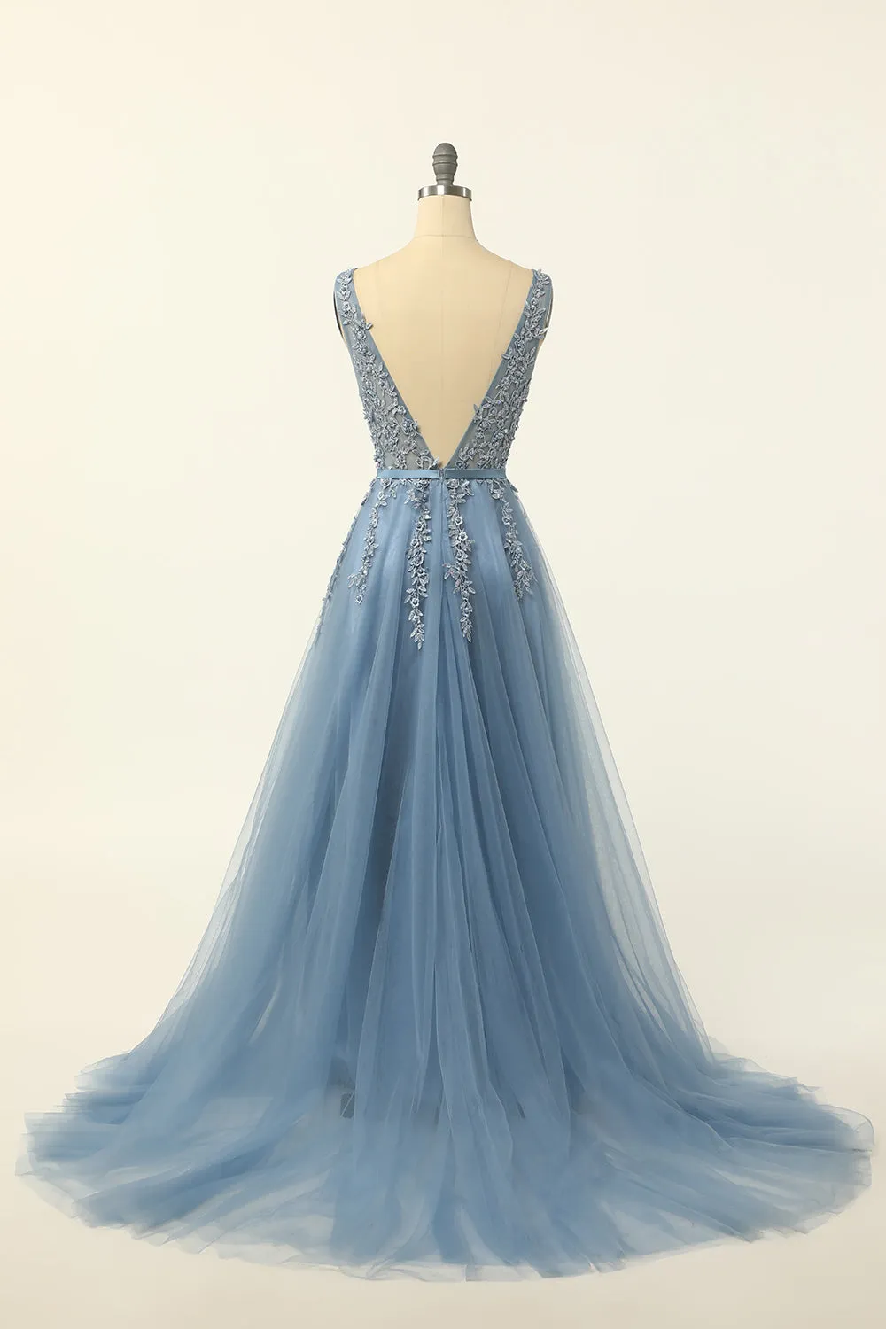 Blue Tulle Prom Dress with Appliques sold by Zapaka product image thumbnail 2