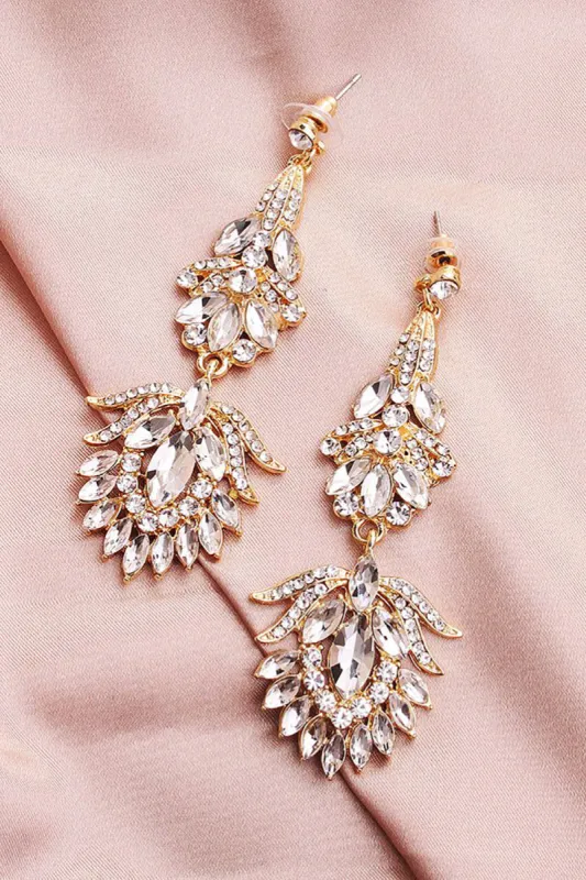 Simple Rhinestone Bridal Earrings sold by Zapaka