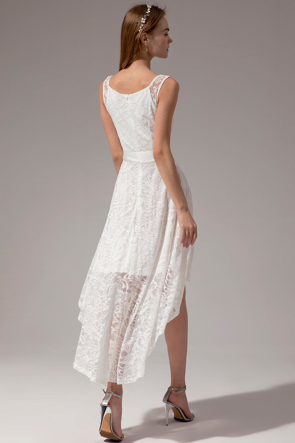 White Lace High-low Dress sold by Zapaka product image thumbnail 2