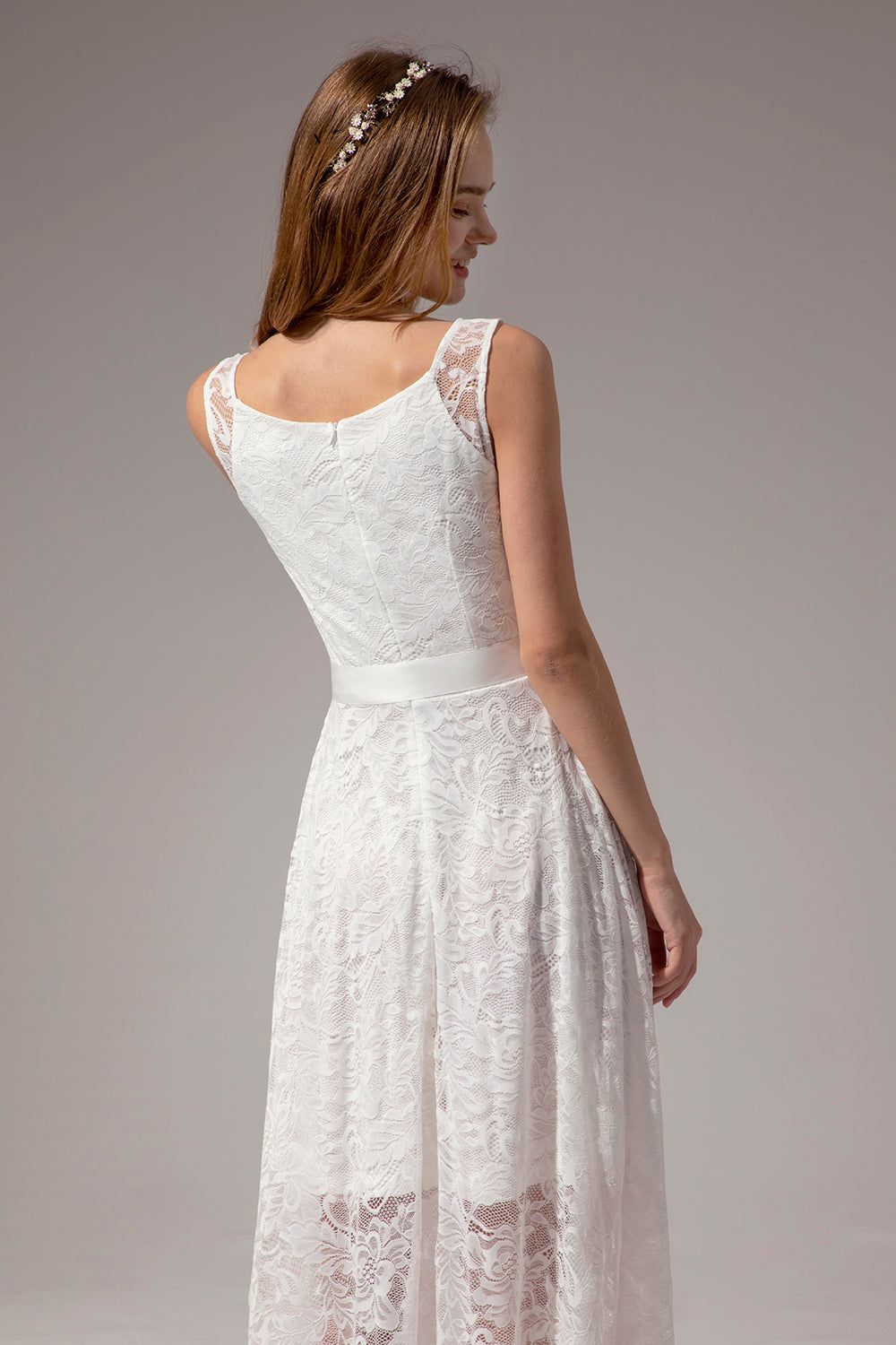 White Lace High-low Dress sold by Zapaka product image thumbnail 3