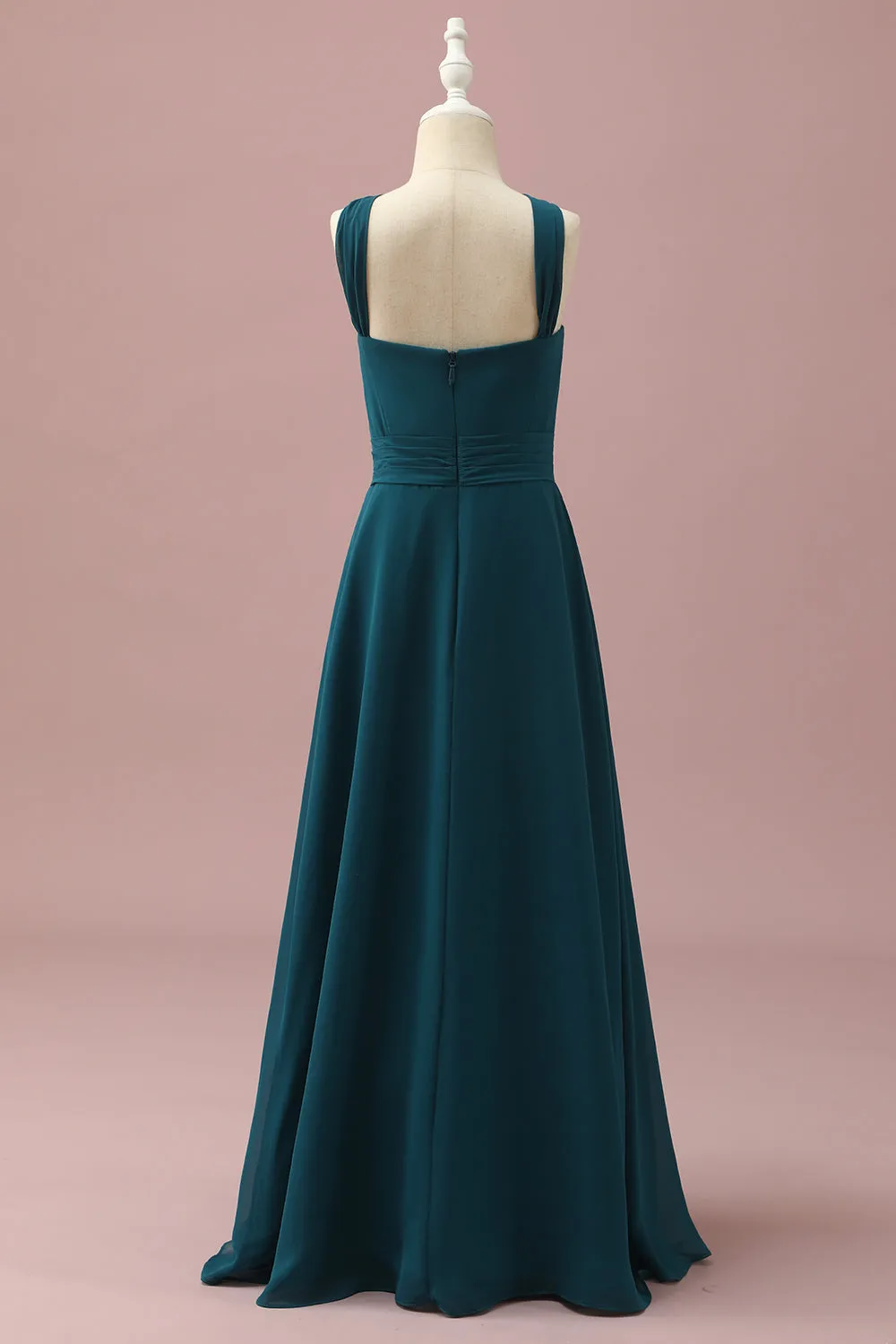 Dark Green Halter A-Line Junior Bridesmaid Dresses sold by Zapaka product image thumbnail 2