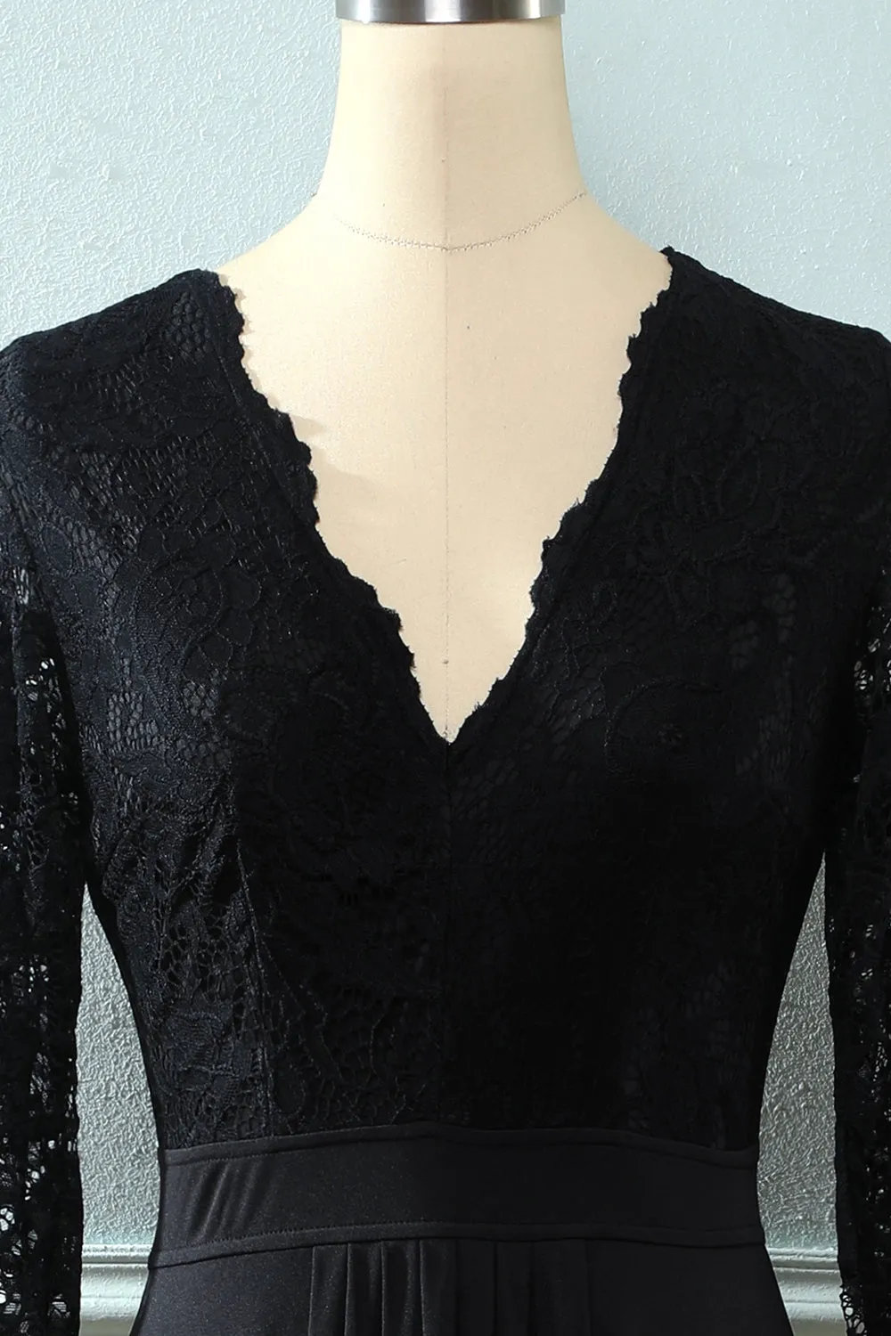 Black Long Sleeves Lace Dress sold by Zapaka product image thumbnail 3