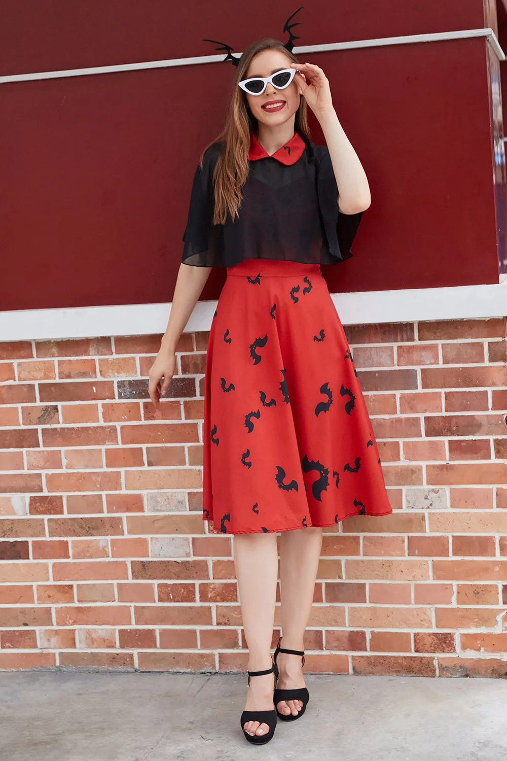 Gothic Style Halloween Shawl Cloak Bat Print Dress sold by Zapaka