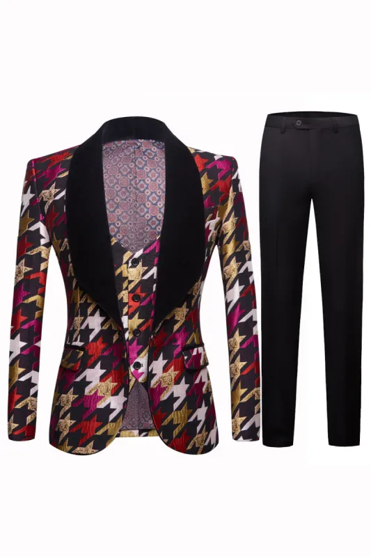 Purple Colorful Shawl Lapel 2 Piece Men's Prom Suits sold by Zapaka