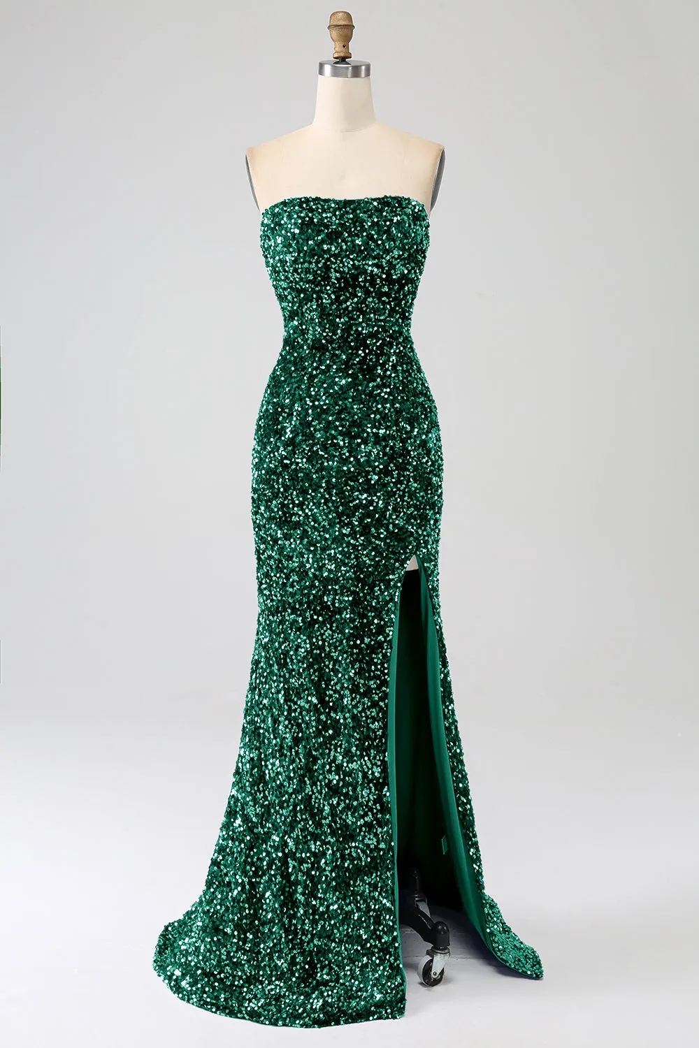 Royal Blue Mermaid Strapless Sequins Long Prom Dress With Slit sold by Zapaka product image thumbnail 5