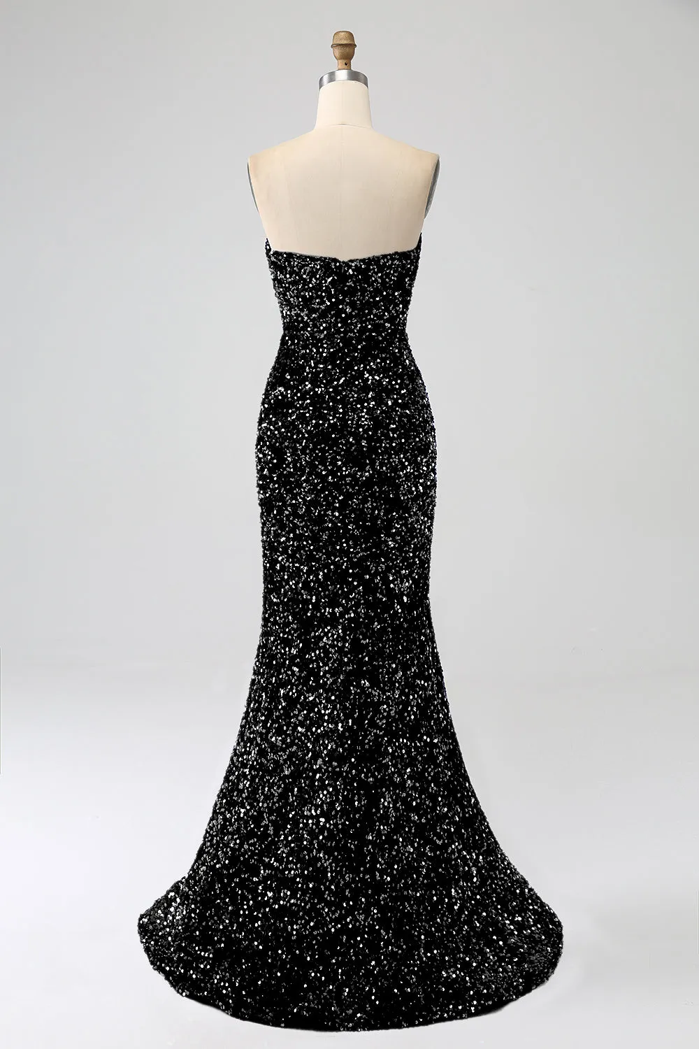 Royal Blue Mermaid Strapless Sequins Long Prom Dress With Slit sold by Zapaka product image thumbnail 4