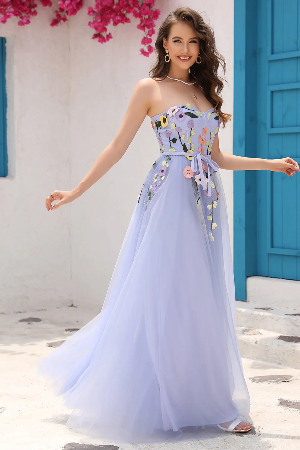 Lavender A Line Sweetheart Prom Dress with Appliques sold by Zapaka product image thumbnail 3