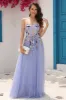Lavender A Line Sweetheart Prom Dress with Appliques sold by Zapaka