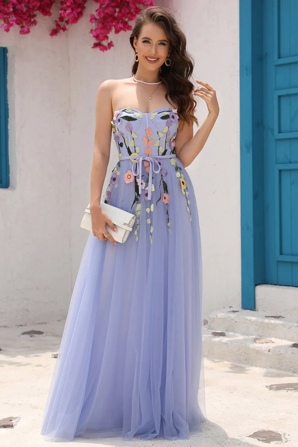 Lavender A Line Sweetheart Prom Dress with Appliques sold by Zapaka product image thumbnail 5