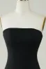Stylish Sheath Strapless Black Short Homecoming Dress with Tassel sold by Zapaka