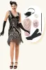 Silver Fringed Sequins Glitter Flapper Dress with 20s Accessories Set sold by Zapaka