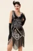 Silver Fringed Sequins Glitter Flapper Dress with 20s Accessories Set sold by Zapaka