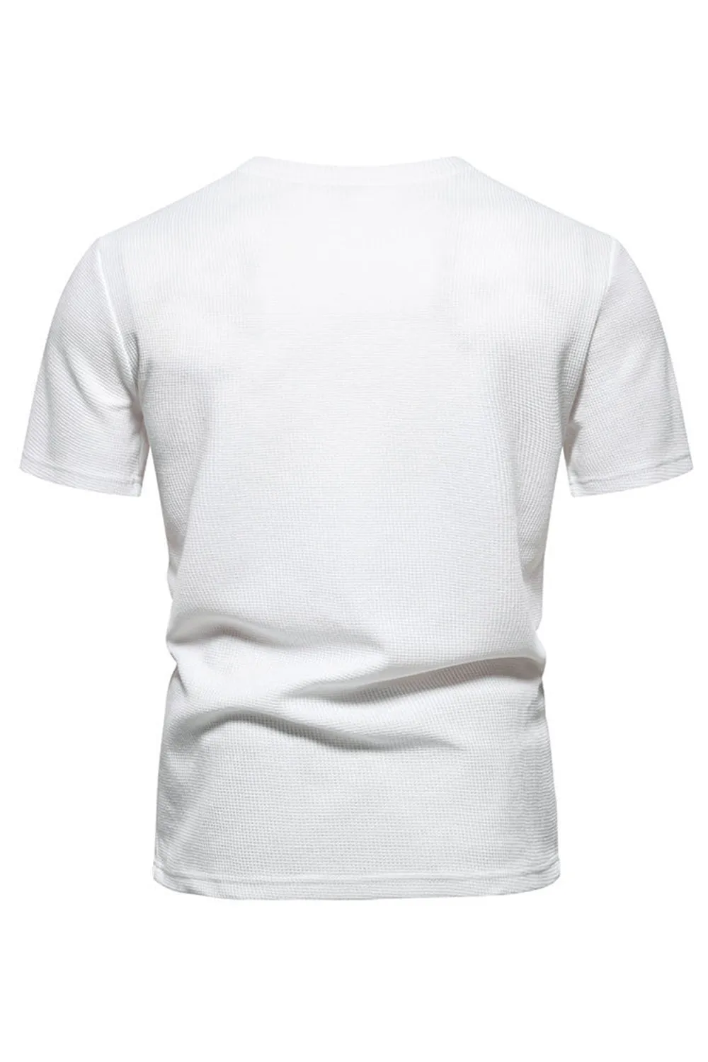 White Knit Cotton Crewneck Short Sleeves Men's Shirt sold by Zapaka product image thumbnail 2