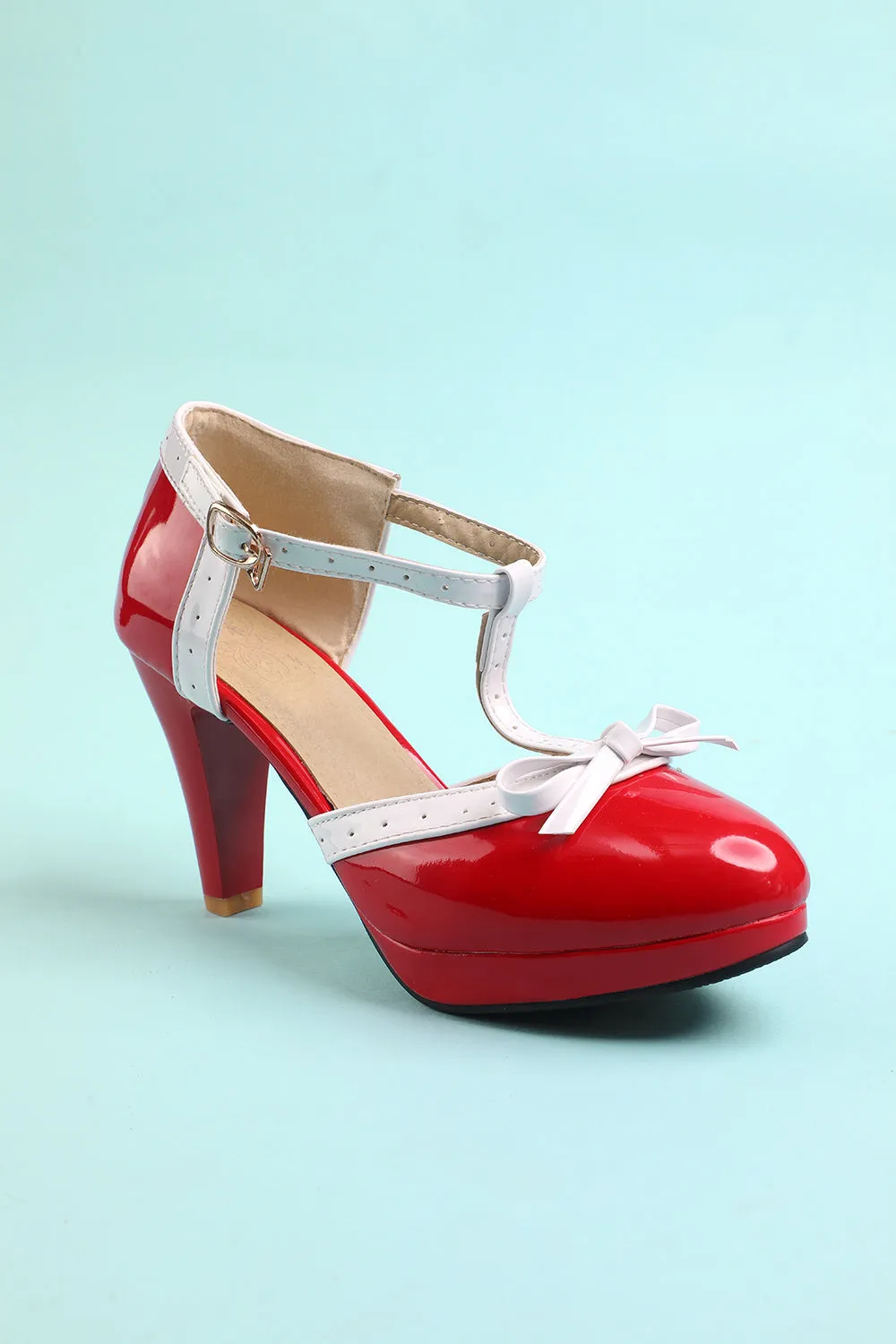 Vintage Red T-Strap Heels sold by Zapaka product image thumbnail 2