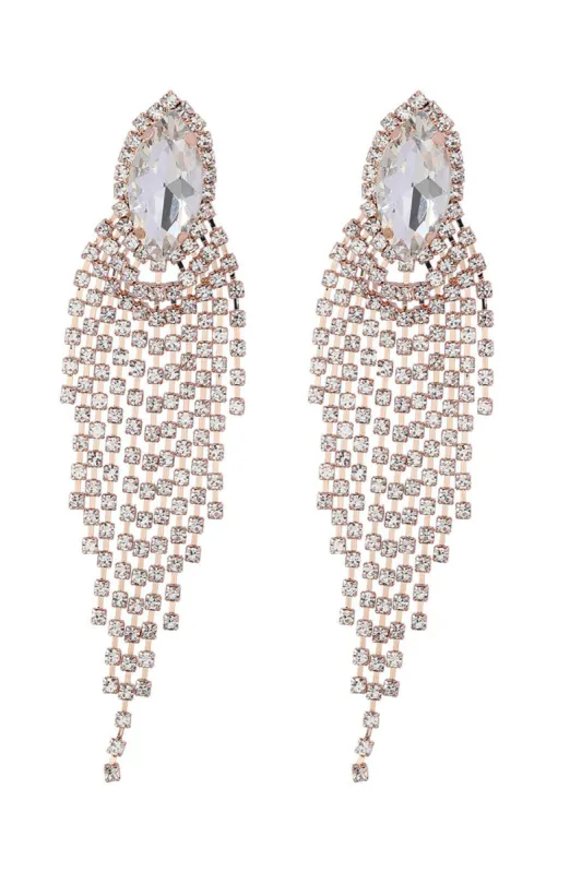 Golden Beaded Prom Earrings sold by Zapaka