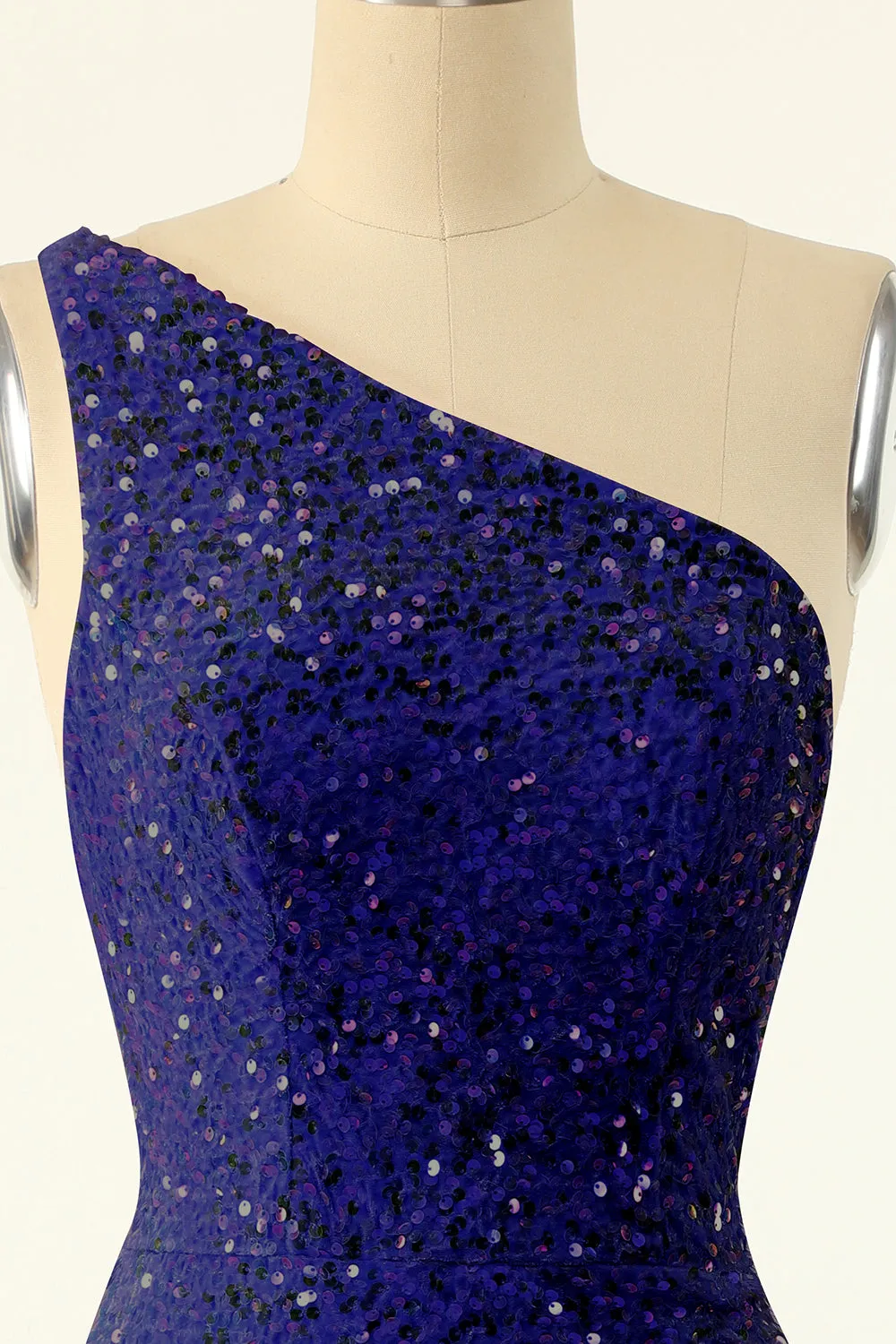 Royal Blue One Shoulder Sequins Tight Homecoming sold by Zapaka product image thumbnail 3