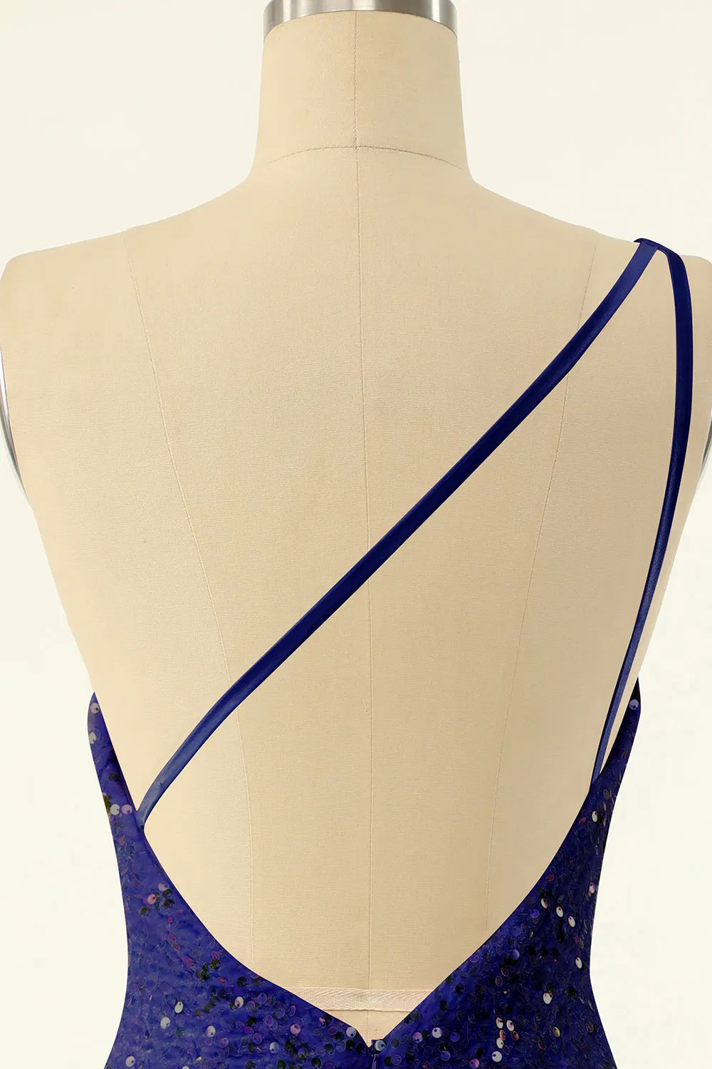 Royal Blue One Shoulder Sequins Tight Homecoming sold by Zapaka product image thumbnail 4