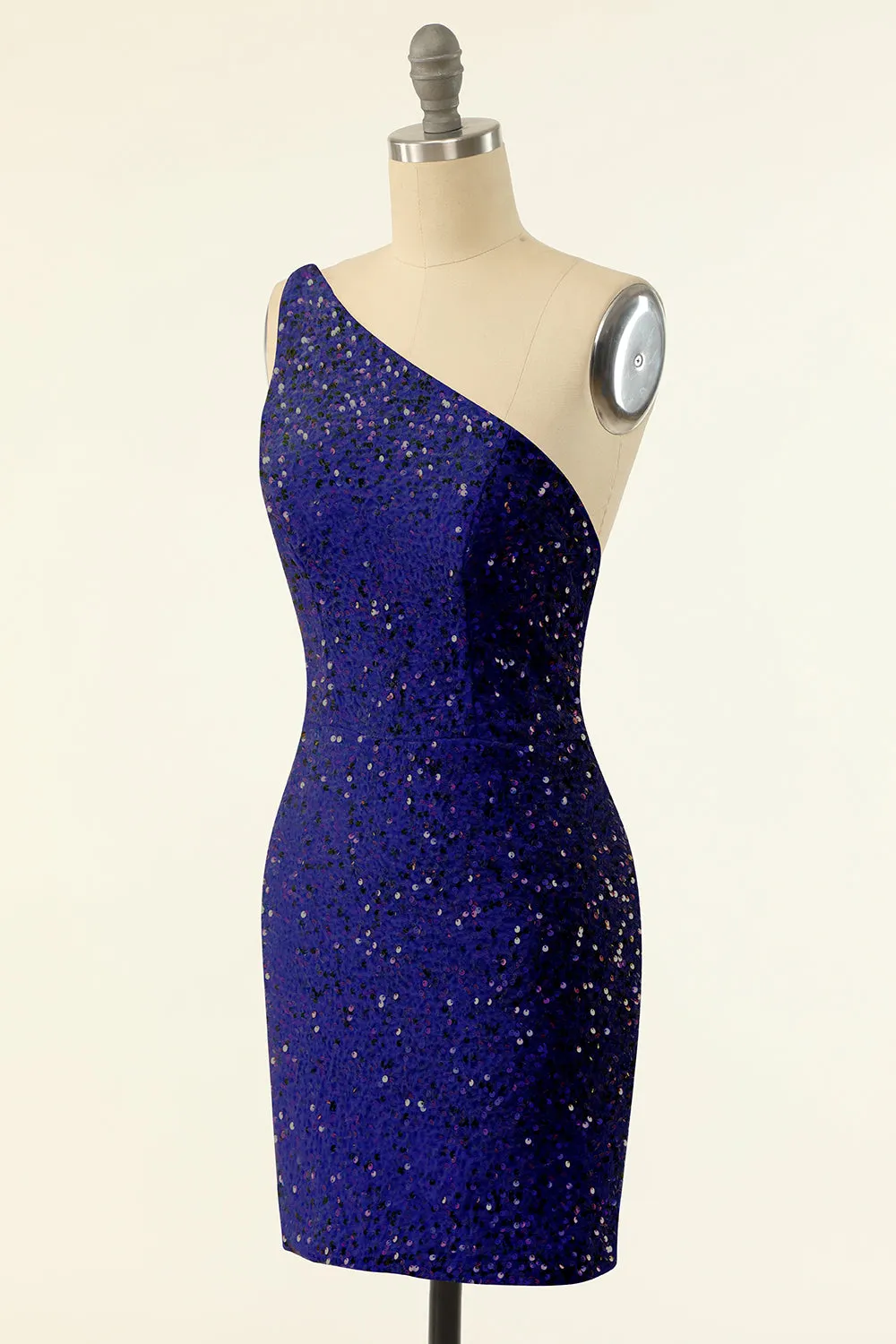 Royal Blue One Shoulder Sequins Tight Homecoming sold by Zapaka product image thumbnail 5