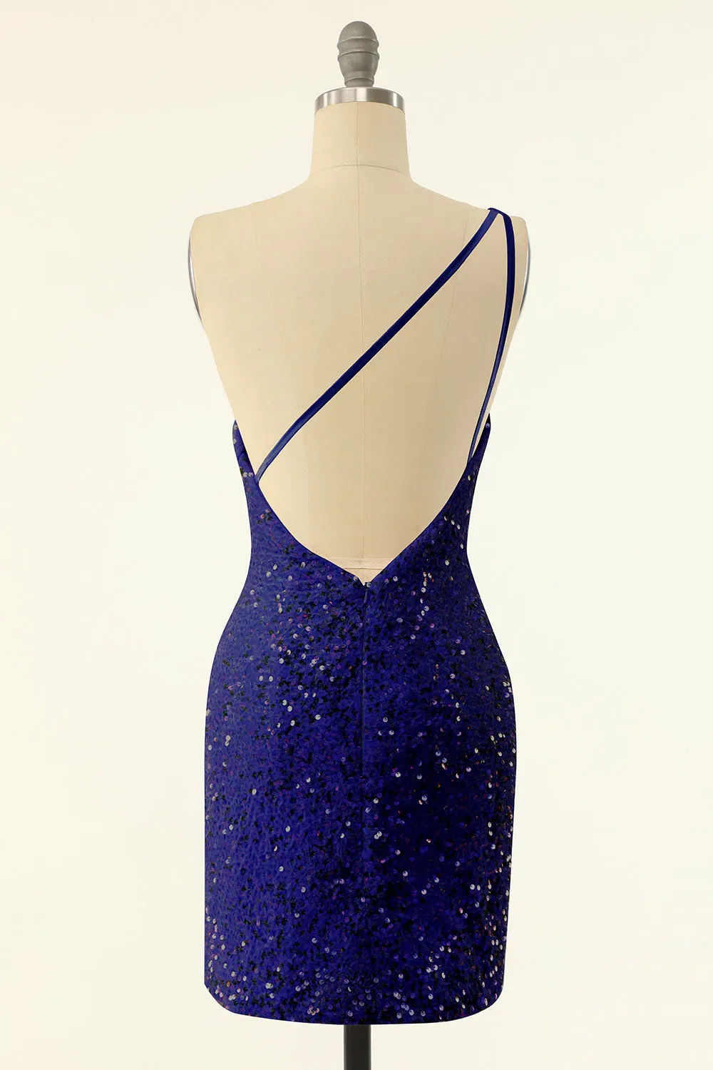 Royal Blue One Shoulder Sequins Tight Homecoming sold by Zapaka product image thumbnail 2