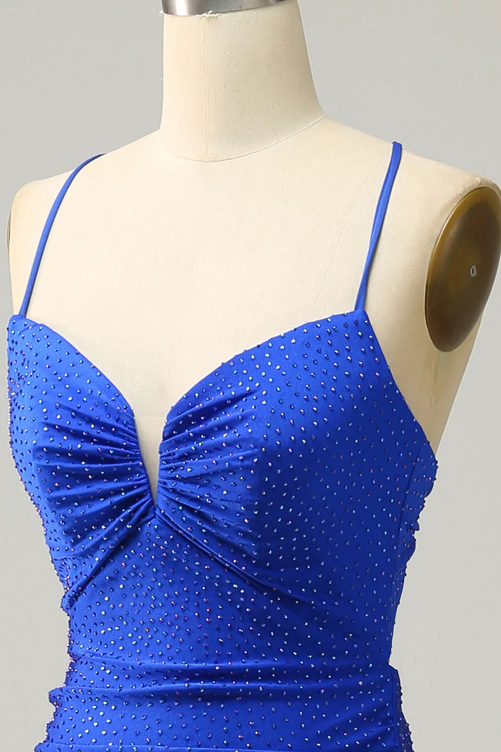 Mermaid Spaghetti Straps Royal Blue Long Formal Dress with Beading sold by Zapaka product image thumbnail 5