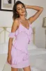 Lilac Spaghetti Straps Summer Dress with Ruffles sold by Zapaka