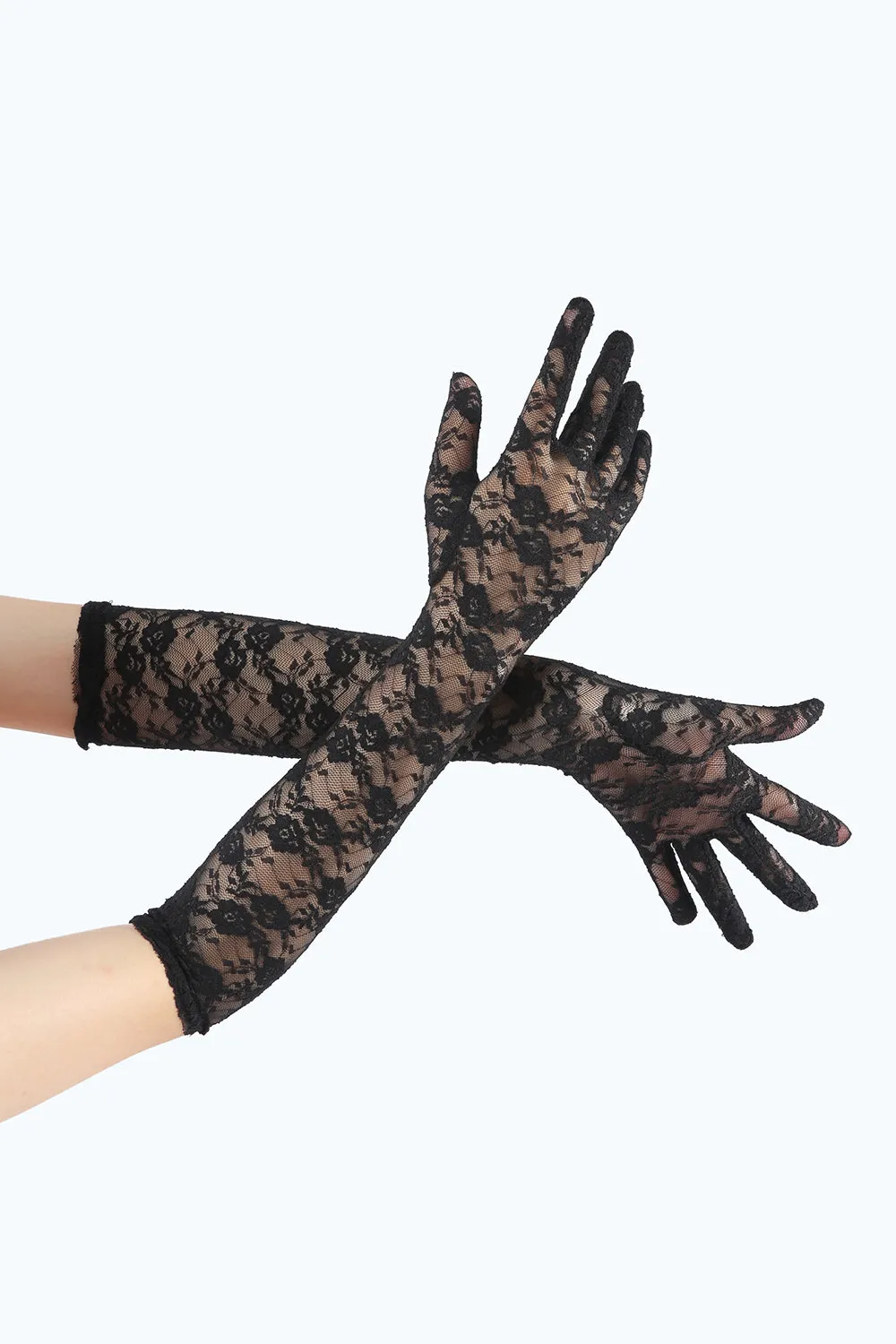 Black Lace Gatsby Party Gloves sold by Zapaka product image thumbnail 2