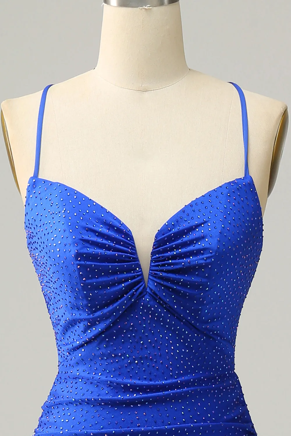 Mermaid Spaghetti Straps Royal Blue Long Formal Dress with Beading sold by Zapaka product image thumbnail 4